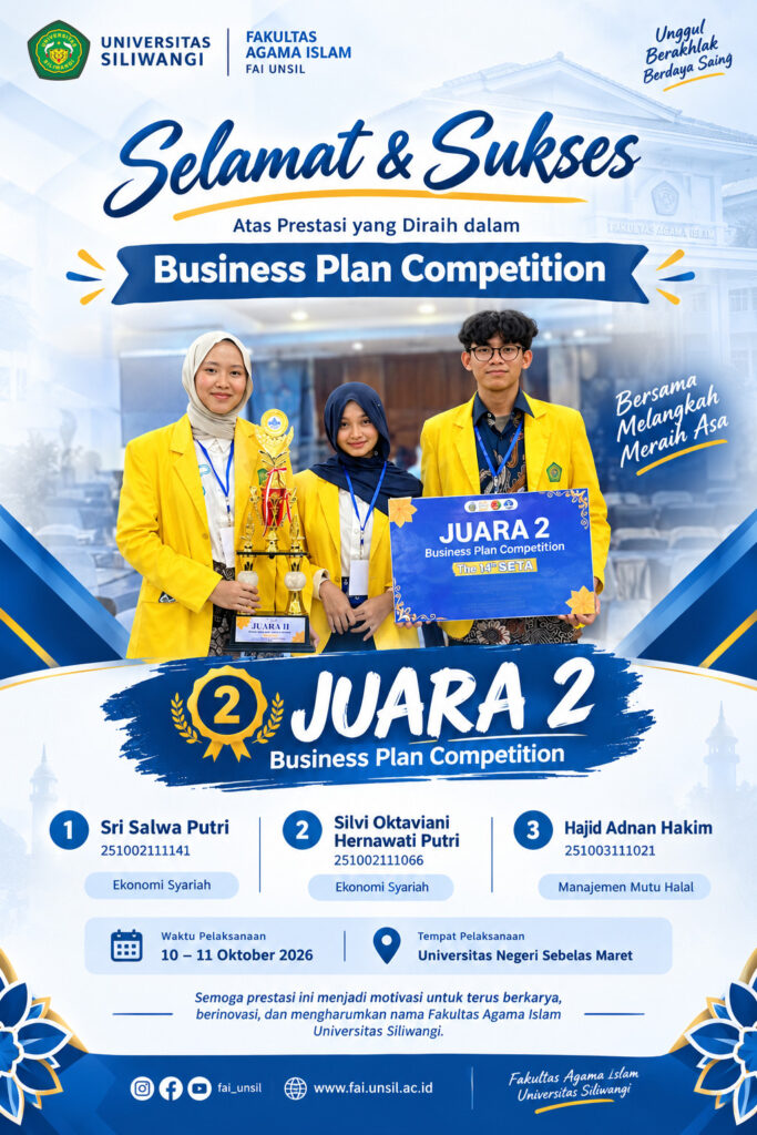 Mahasiswa FAI UNSIL meraih Juara 2 Business Plan Competition The 14th SETA 2026